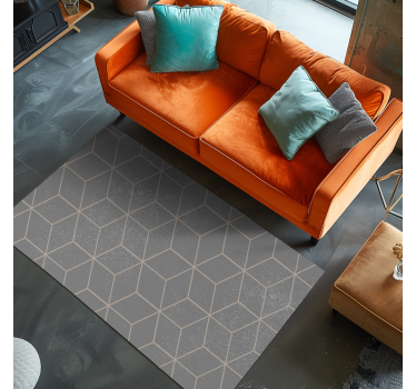 Graues Sechseckmuster Vinyl Teppich Geometrisch - TenStickers