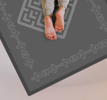 Vinyl Teppich grau kompliziertes geometrisches muster - TenStickers