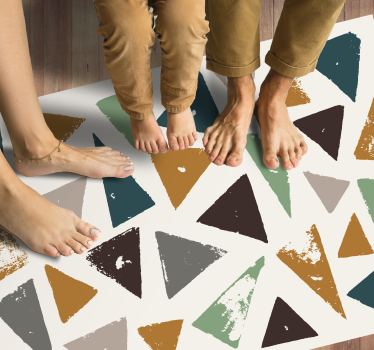 Vinyl Teppich minimalistisch lebendiges dreiecksmotiv - TenStickers