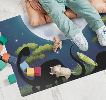 Vinyl Teppich kindlich safari-abenteuer-rundkurs - TenStickers