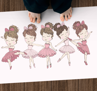 Vinyl Teppich kindlich balletttänzer präsentieren - TenStickers