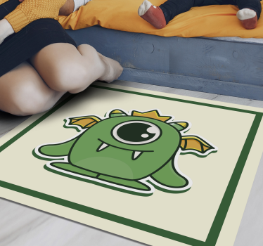 Vinyl Teppich kindlich grünes babymonster - TenStickers