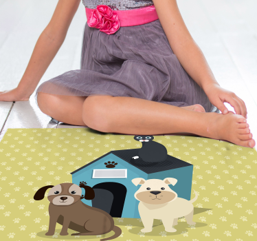 Vinyl Teppich Tiere hunde zu hause - TenStickers