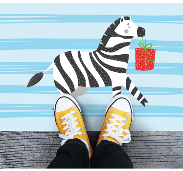 Vinyl Teppich Tiere zebra mit geschenk - TenStickers