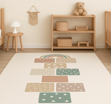 Vinyl Teppich kindlich beiges himmel-und-hölle-spiel - TenStickers