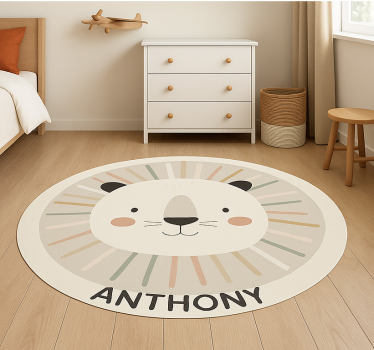 Vinyl Teppich kindlich benutzerdefinierter beige löwe - TenStickers