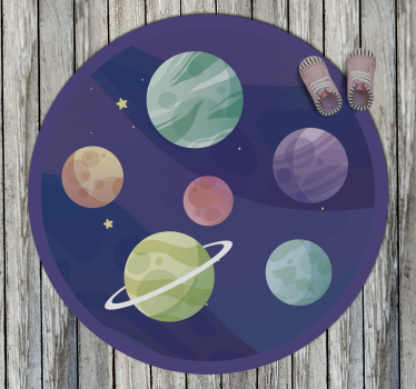 Vinyl Teppich kindlich bilder der weltraumerkundung - TenStickers