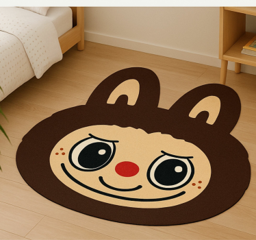 Vinyl Teppich kindlich braunes labubu-design - TenStickers