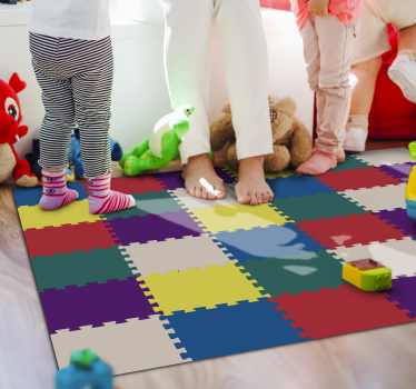 Vinyl Teppich kindlich bunte puzzlematte - TenStickers