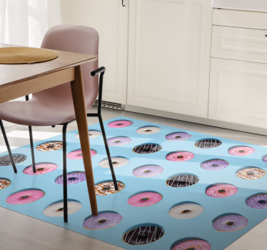 Vinyl Teppich kindlich donut-muster-oberfläche - TenStickers