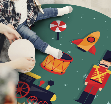 Vinyl Teppich kindlich festlicher spielzeugkreis - TenStickers
