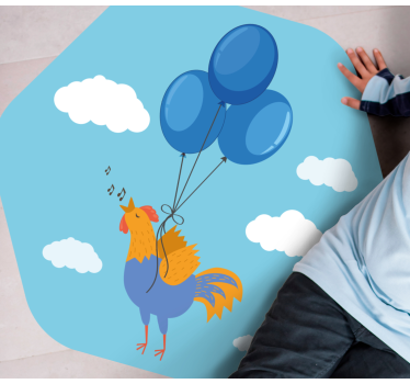 Vinyl Teppich kindlich fröhliche hahn-ballons - TenStickers