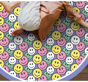 Vinyl Teppich kindlich fröhliche smileys - TenStickers
