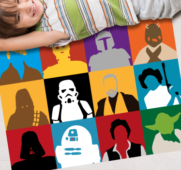 Vinyl Teppich kindlich ikonische charaktersilhouetten - TenStickers
