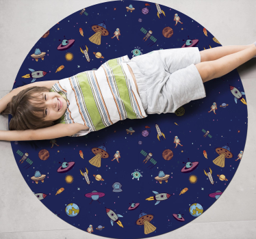 Vinyl Teppich kindlich konzept einer kosmischen expedition - TenStickers