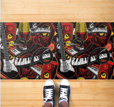 Vinyl teppich kindlich musikalische komponenten ausstellung - TenStickers