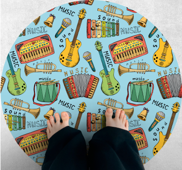 Vinyl teppich kindlich musikinstrumente freude - TenStickers