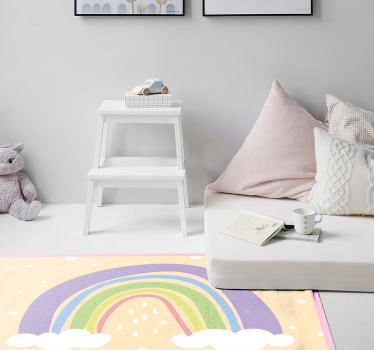Vinyl Teppich kindlich pastell regenbogen - TenStickers