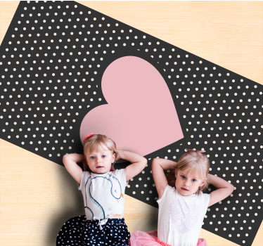 Vinyl Teppich kindlich polka-herz-akzent - TenStickers