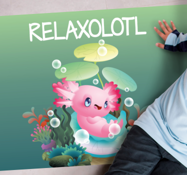 Vinyl Teppich kindlich relaxolotl-teich - TenStickers