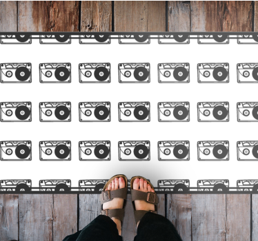 Vinyl Teppich kindlich retro-audiothema - TenStickers