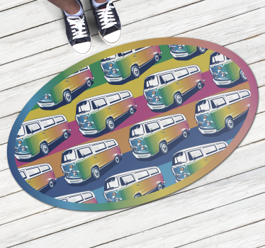Vinyl Teppich kindlich retro-fahrzeugparade - TenStickers
