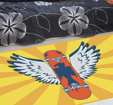 Vinyl Teppich kindlich skateboard-flügel-dekor - TenStickers