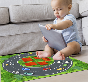 Vinyl Teppich kindlich spielerischer rundkurs - TenStickers