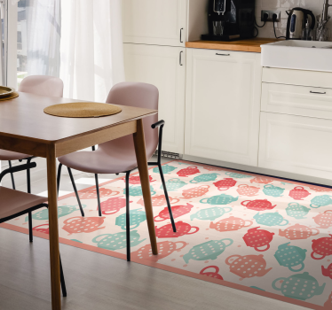 Vinyl Teppich kindlich teekannenmuster - TenStickers