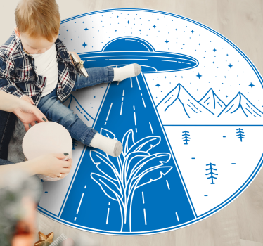 Vinyl Teppich kindlich ufo-abenteuer - TenStickers