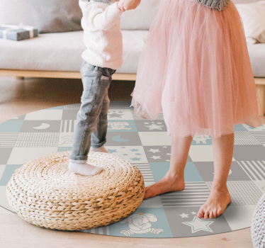 Vinyl Teppich kindlich verspielte kinderzimmerrunden - TenStickers