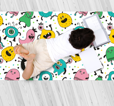 Vinyl Teppich kindlich verspielte monsterillustration - TenStickers