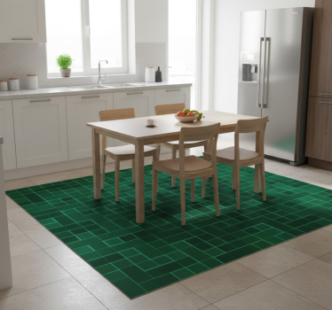 Vinyl teppich küche abstraktes leuchtendes grünes mosaik - TenStickers