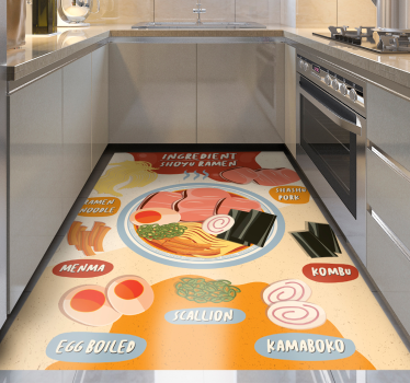 Vinyl teppich küche anzeige der ramen-zutaten - TenStickers