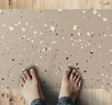 Vinyl teppich küche beige terrazzo textur - TenStickers