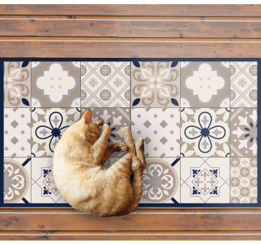 Vinyl teppich küche beige mosaikfliesen - TenStickers