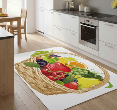 Vinyl teppich küche obstkorb - TenStickers