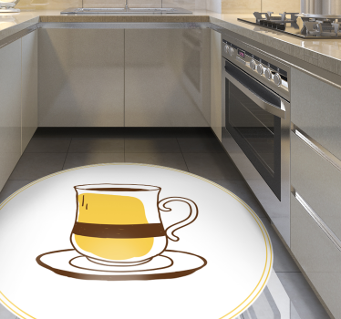 Vinyl teppich küche espressoglas-abbildung - TenStickers