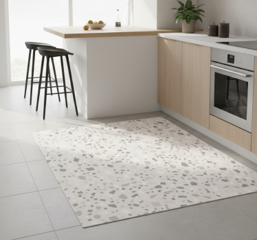 Vinyl teppich küche in grau terrazzo - TenStickers