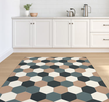 Vinyl teppich küche moderne hexagonale fliesen - TenStickers