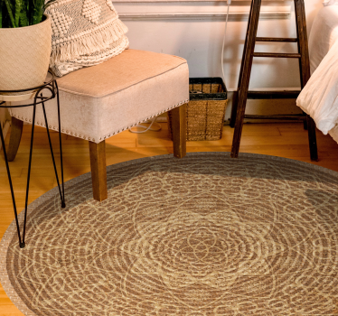 Vinyl Teppich Mandala elegantes braunes muster - TenStickers
