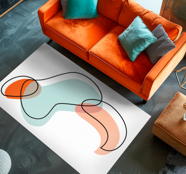 Abstrakte geometrische Formen Vinyl Teppich Minimalistisch - TenStickers