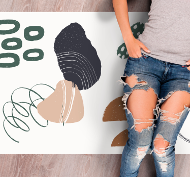 Vinyl Teppich minimalistisch abstraktes formenlayout - TenStickers