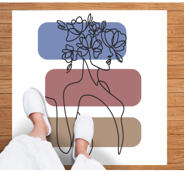 Vinyl Teppich minimalistisch anmutiger botanischer umriss - TenStickers