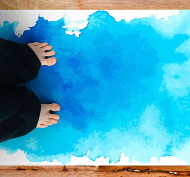 Vinyl Teppich minimalistisch blauer aquarellspritzer - TenStickers