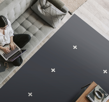 Vinyl Teppich minimalistisch dunkles geometrisches muster - TenStickers