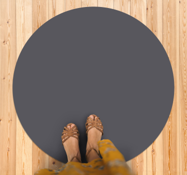 Vinyl Teppich grau rund einfarbig - TenStickers