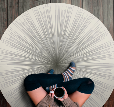 Geometrisches Runddesign Vinyl Teppich Minimalistisch - TenStickers