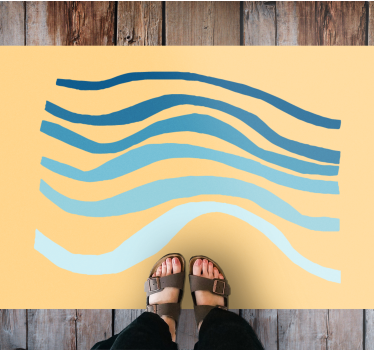 Vinyl Teppich minimalistisch geschwungenes wellenmotiv - TenStickers