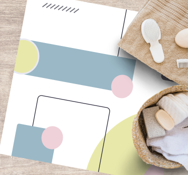 Vinyl teppich minimalistisch mit abstrakten pastellformen - TenStickers